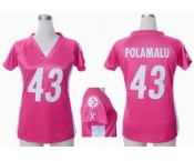 nike women jerseys pittsburgh steelers #43 polamalu pink[draft him ii top]