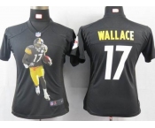 nike women nfl jerseys pittsburgh steelers #17 wallace black[portrait fashion]