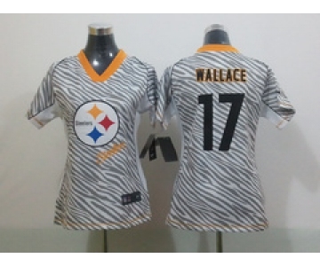 nike women nfl jerseys pittsburgh steelers #17 wallace [fem fan zebra]