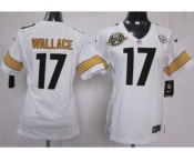 nike women nfl jerseys pittsburgh steelers #17 wallace white[80 anniversary patch]