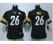 nike women nfl jerseys pittsburgh steelers #26 bell black[nike][bell]