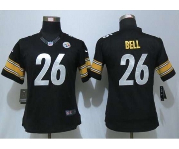 nike women nfl jerseys pittsburgh steelers #26 bell black[nike][bell]