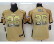 nike women nfl jerseys pittsburgh steelers #26 bell gold[Elite drift fashion][bell]