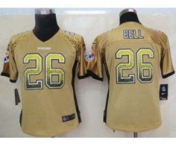 nike women nfl jerseys pittsburgh steelers #26 bell gold[Elite drift fashion][bell]