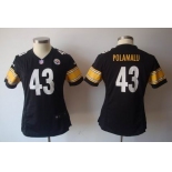 nike women nfl jerseys pittsburgh steelers #43 polamalu black[nike]