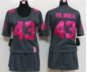 nike women nfl jerseys pittsburgh steelers #43 polamalu dk.grey[breast cancer awareness]