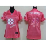 nike women nfl jerseys pittsburgh steelers #43 polamalu pink[2012 fem fan]