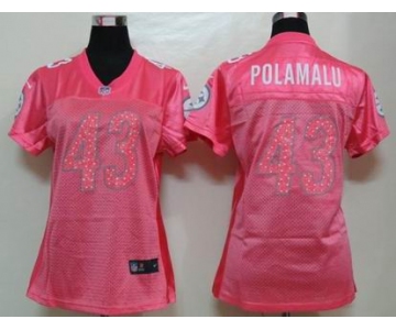 nike women nfl jerseys pittsburgh steelers #43 polamalu pink[2012 new]