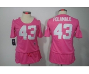 nike women nfl jerseys pittsburgh steelers #43 polamalu pink[breast cancer awareness]