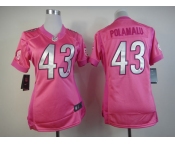 nike women nfl jerseys pittsburgh steelers #43 polamalu pink[nike love's]