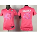 nike women nfl jerseys pittsburgh steelers #43 polamalu pink[nike]