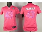 nike women nfl jerseys pittsburgh steelers #43 polamalu pink[nike]