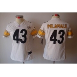 nike women nfl jerseys pittsburgh steelers #43 polamalu white[nike limited]