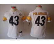 nike women nfl jerseys pittsburgh steelers #43 polamalu white[nike limited]