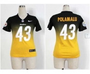 nike women nfl jerseys pittsburgh steelers #43 troy polamalu black-gold[nike drift fashion][second version]