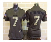 nike women nfl jerseys pittsburgh steelers #7 roethlisberger army green[nike Limited Salute To Service]