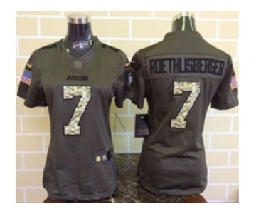 nike women nfl jerseys pittsburgh steelers #7 roethlisberger army green[nike Limited Salute To Service]