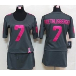 nike women nfl jerseys pittsburgh steelers #7 roethlisberger dk.grey[breast cancer awareness]