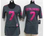 nike women nfl jerseys pittsburgh steelers #7 roethlisberger dk.grey[breast cancer awareness]