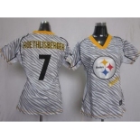 nike women nfl jerseys pittsburgh steelers #7 roethlisberger [fem fan zebra]