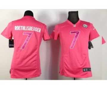 nike women nfl jerseys pittsburgh steelers #7 roethlisberger pink[nike]