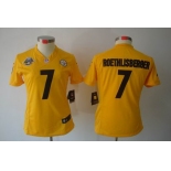 nike women nfl jerseys pittsburgh steelers #7 roethlisberger yellow[80th nike limited]