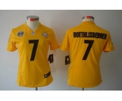 nike women nfl jerseys pittsburgh steelers #7 roethlisberger yellow[80th nike limited]