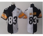 nike women nfl jerseys pittsburgh steelers #83 heath miller white-black[nike split]