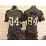 nike women nfl jerseys pittsburgh steelers #84 brown army green[nike Limited Salute To Service]