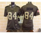 nike women nfl jerseys pittsburgh steelers #84 brown army green[nike Limited Salute To Service]