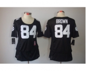 nike women nfl jerseys pittsburgh steelers #84 brown black[breast cancer awareness]