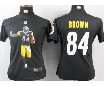 nike women nfl jerseys pittsburgh steelers #84 brown black[portrait fashion]