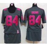 nike women nfl jerseys pittsburgh steelers #84 brown dk.grey[breast cancer awareness]