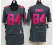 nike women nfl jerseys pittsburgh steelers #84 brown dk.grey[breast cancer awareness]