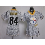 nike women nfl jerseys pittsburgh steelers #84 brown [fem fan zebra]