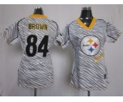 nike women nfl jerseys pittsburgh steelers #84 brown [fem fan zebra]