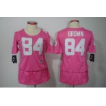 nike women nfl jerseys pittsburgh steelers #84 brown pink[breast cancer awareness]