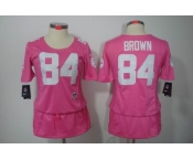 nike women nfl jerseys pittsburgh steelers #84 brown pink[breast cancer awareness]