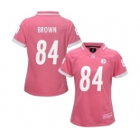 nike women nfl jerseys pittsburgh steelers #84 brown pink[nike 2015]