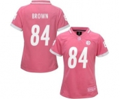 nike women nfl jerseys pittsburgh steelers #84 brown pink[nike 2015]