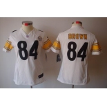 nike women nfl jerseys pittsburgh steelers #84 brown white[nike limited]