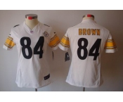 nike women nfl jerseys pittsburgh steelers #84 brown white[nike limited]