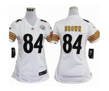 nike women nfl jerseys pittsburgh steelers #84 brown white[nike]