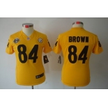 nike women nfl jerseys pittsburgh steelers #84 brown yellow[80th nike limited]