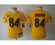 nike women nfl jerseys pittsburgh steelers #84 brown yellow[80th nike limited]