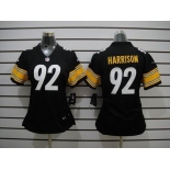 nike women nfl jerseys pittsburgh steelers #92 harrison black[nike limited]