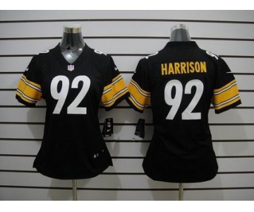 nike women nfl jerseys pittsburgh steelers #92 harrison black[nike limited]