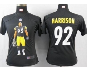 nike women nfl jerseys pittsburgh steelers #92 harrison black[portrait fashion]