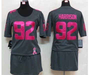 nike women nfl jerseys pittsburgh steelers #92 harrison dk.grey[breast cancer awareness]