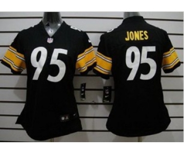 nike women nfl jerseys pittsburgh steelers #95 jones black[nike][jones]